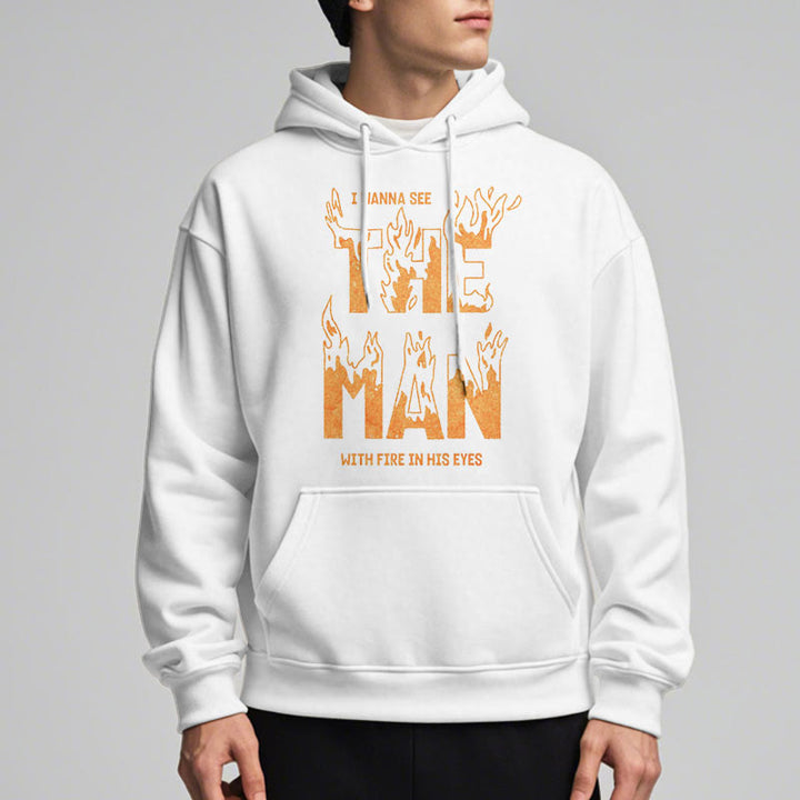 Christianartworkshop Quotation  Style The Man With Fire in His Eyes Fleece Lined Polyester Hoodie - image 9