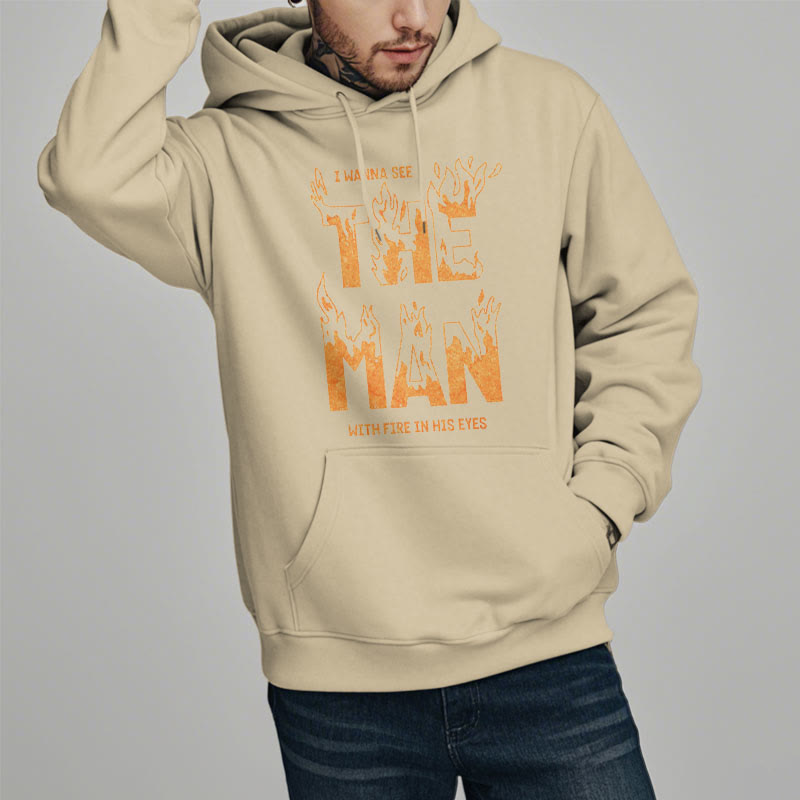 Christianartworkshop Quotation  Style The Man With Fire in His Eyes Fleece Lined Polyester Hoodie - image 11