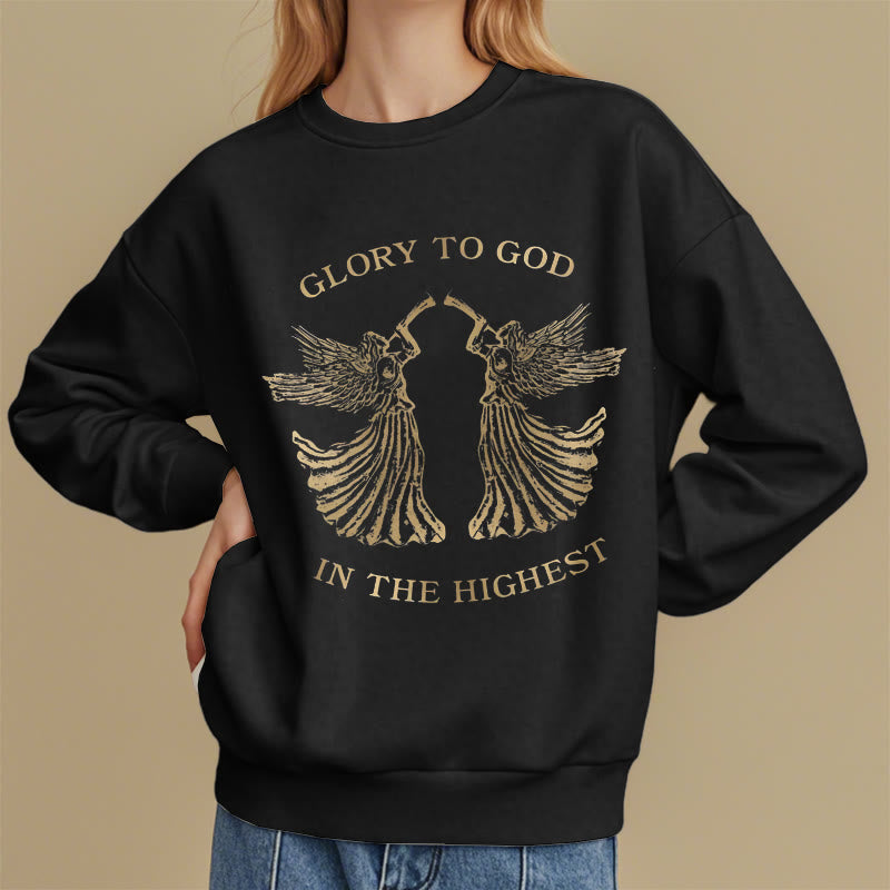 Christianartworkshop Classic Style Glory To God In The Highest Angel Fleece Lined Polyester Sweatshirt - image 7