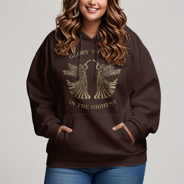 Christianartworkshop Classic Style Glory To God In The Highest Angel Fleece Lined Polyester Hoodie - image 13