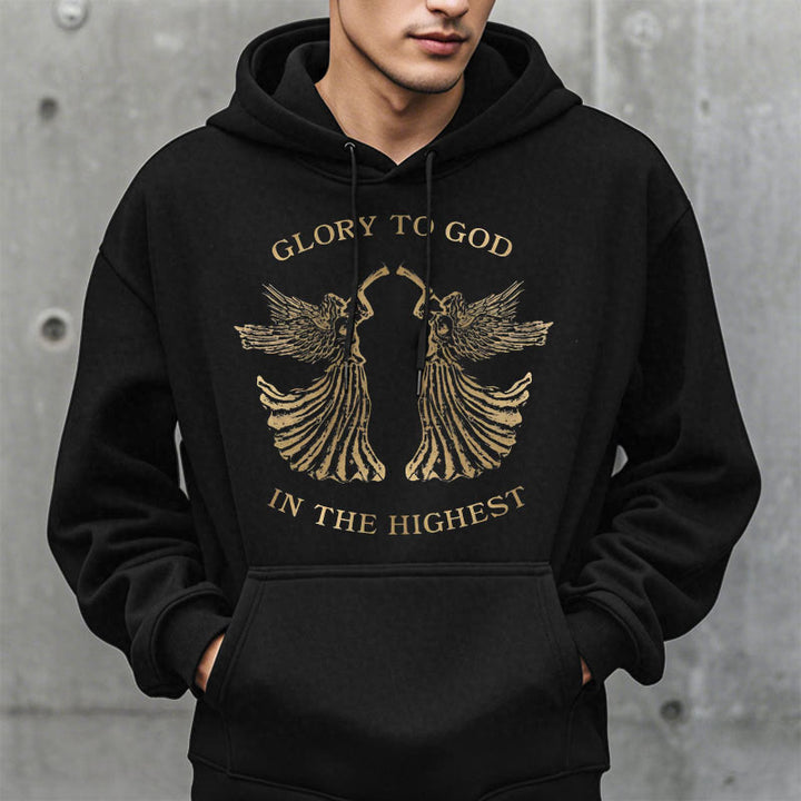 Christianartworkshop Classic Style Glory To God In The Highest Angel Fleece Lined Polyester Hoodie - image 7