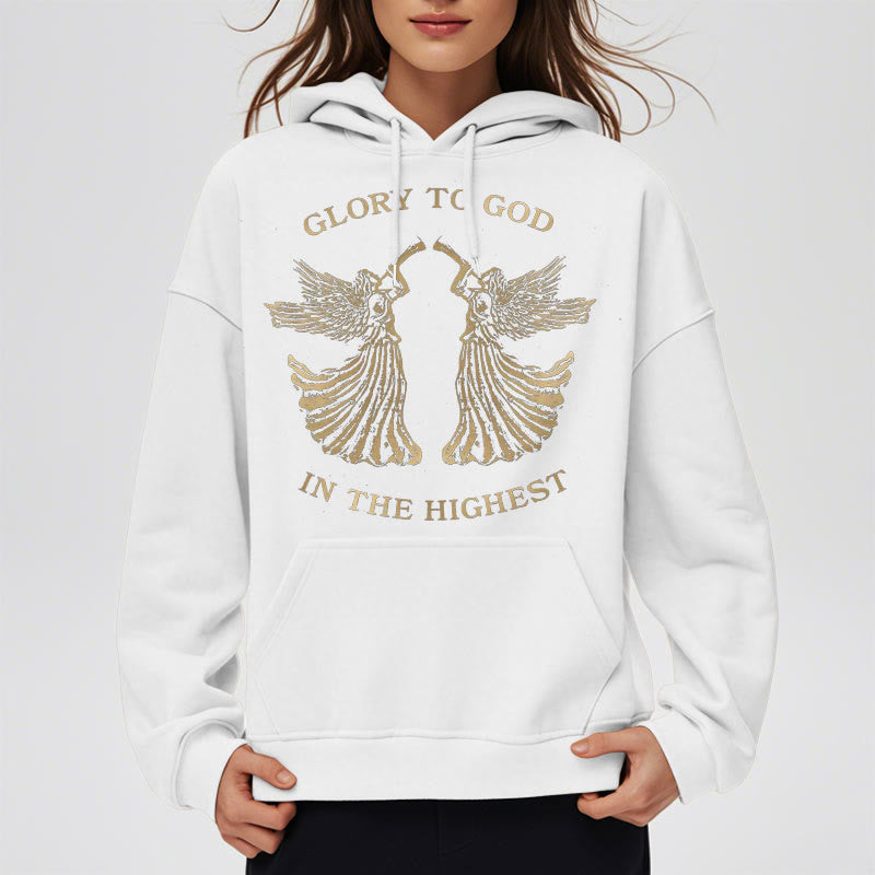 Christianartworkshop Classic Style Glory To God In The Highest Angel Fleece Lined Polyester Hoodie - image 9
