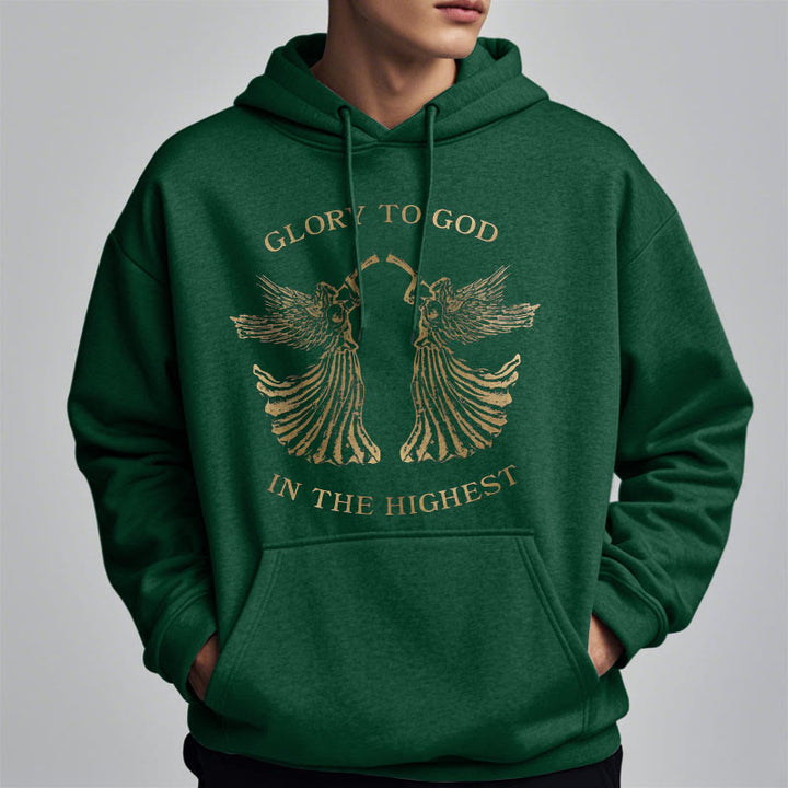 Christianartworkshop Classic Style Glory To God In The Highest Angel Fleece Lined Polyester Hoodie - image 15