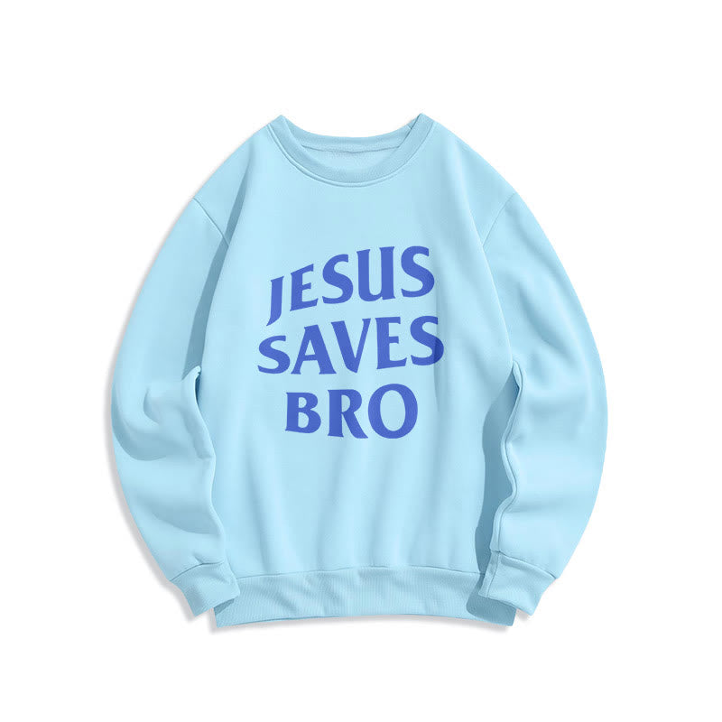 Christianartworkshop Quotation Style Jesus Saves Bro Proud Faith Fleece Lined Polyester Sweatshirt - Blue - 2XL - image 14