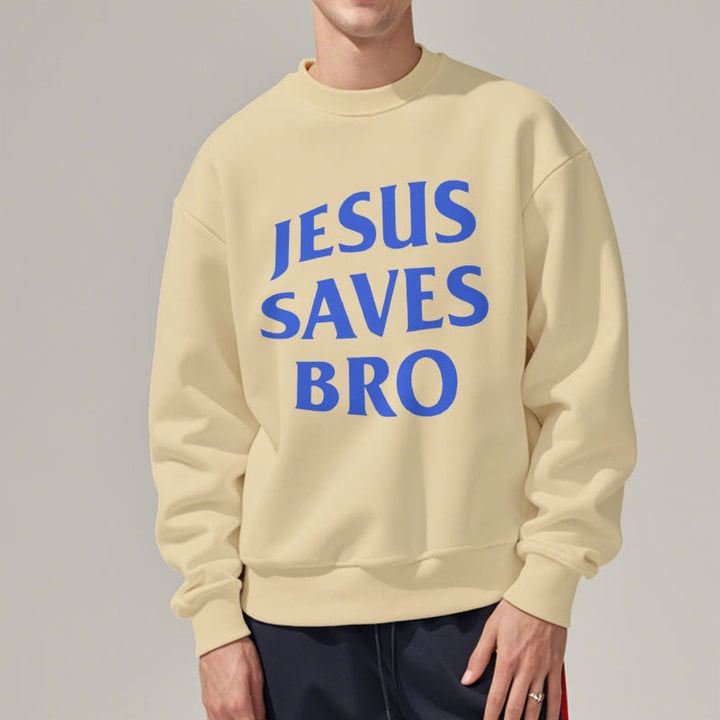 Christianartworkshop Quotation Style Jesus Saves Bro Proud Faith Fleece Lined Polyester Sweatshirt - image 11