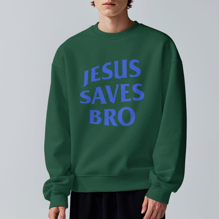 Christianartworkshop Quotation Style Jesus Saves Bro Proud Faith Fleece Lined Polyester Sweatshirt - image 13