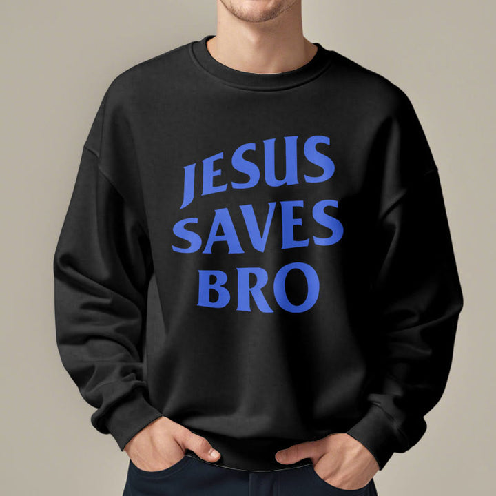 Christianartworkshop Quotation Style Jesus Saves Bro Proud Faith Fleece Lined Polyester Sweatshirt - image 7