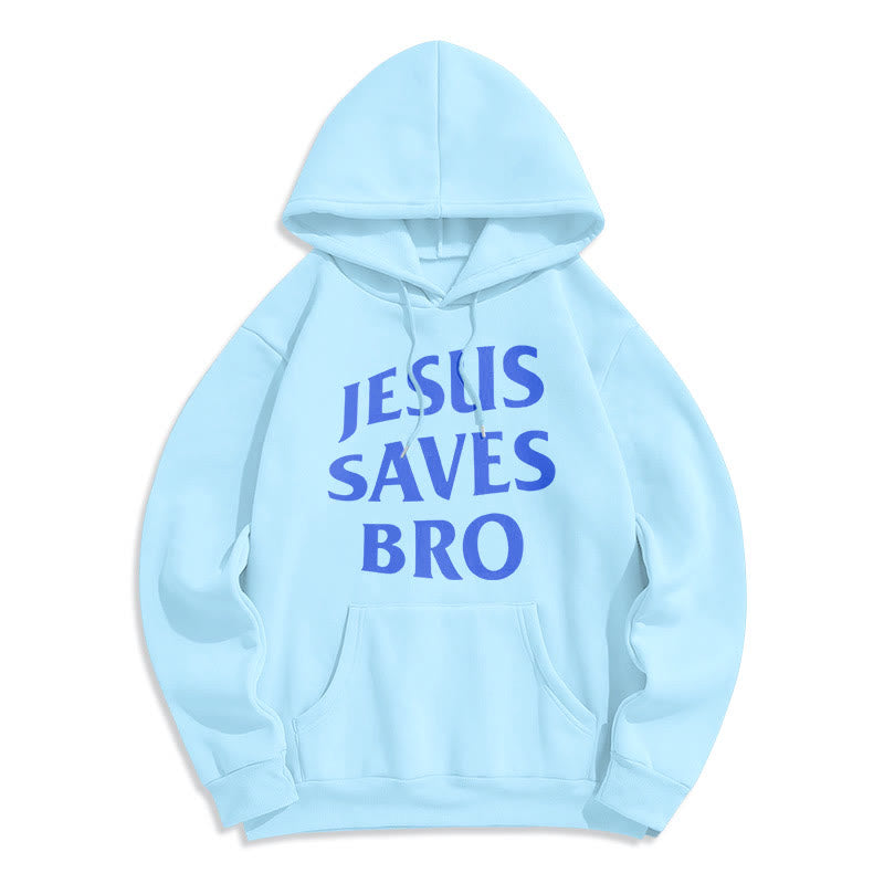 Christianartworkshop Quotation Style Jesus Saves Bro Proud Faith Fleece Lined Polyester Hoodie - Blue - 2XL - image 16