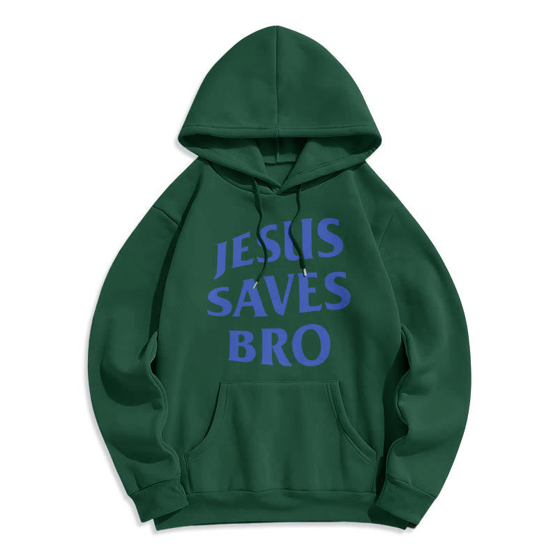 Christianartworkshop Quotation Style Jesus Saves Bro Proud Faith Fleece Lined Polyester Hoodie - Green - 2XL - image 14