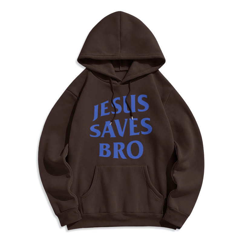 Christianartworkshop Quotation Style Jesus Saves Bro Proud Faith Fleece Lined Polyester Hoodie - Brown - 2XL - image 12