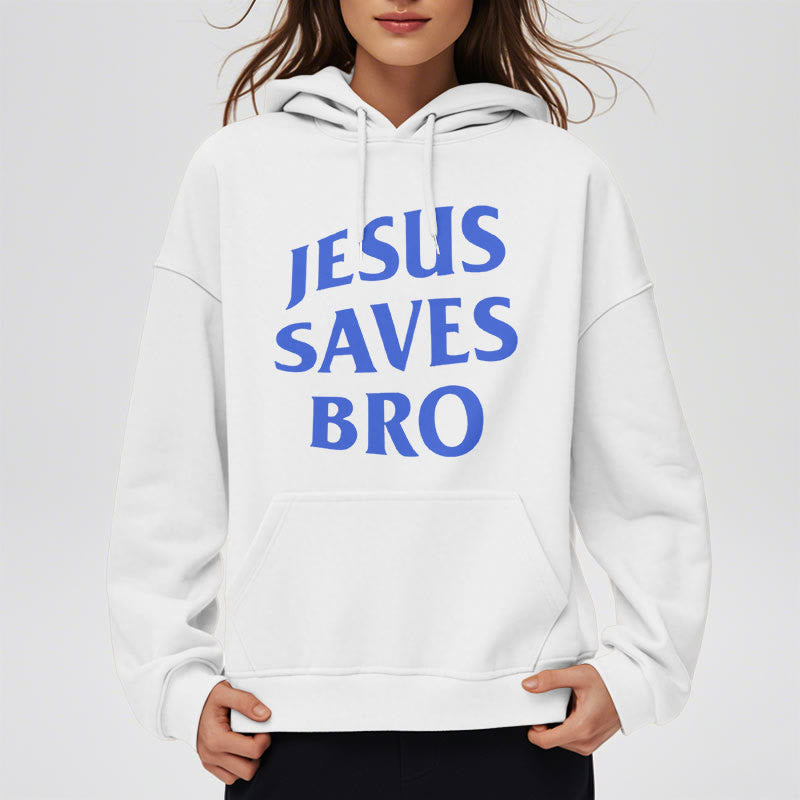 Christianartworkshop Quotation Style Jesus Saves Bro Proud Faith Fleece Lined Polyester Hoodie - image 9