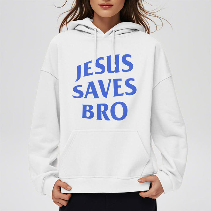 Christianartworkshop Quotation Style Jesus Saves Bro Proud Faith Fleece Lined Polyester Hoodie - image 9