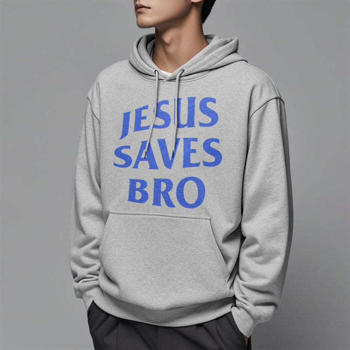 Christianartworkshop Quotation Style Jesus Saves Bro Proud Faith Fleece Lined Polyester Hoodie - image 5