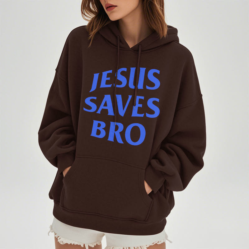 Christianartworkshop Quotation Style Jesus Saves Bro Proud Faith Fleece Lined Polyester Hoodie - image 13