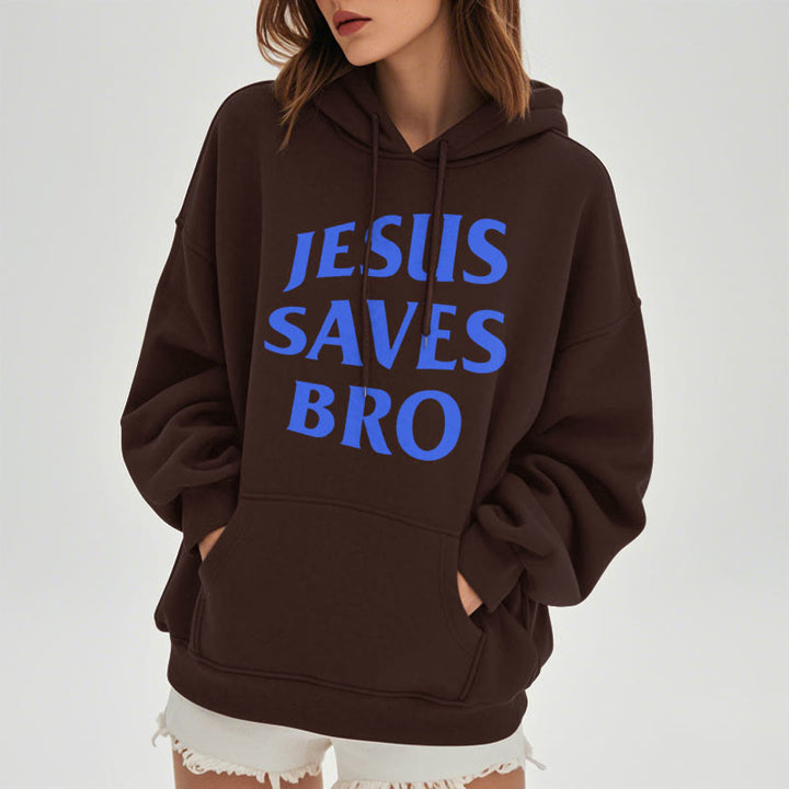 Christianartworkshop Quotation Style Jesus Saves Bro Proud Faith Fleece Lined Polyester Hoodie - image 13