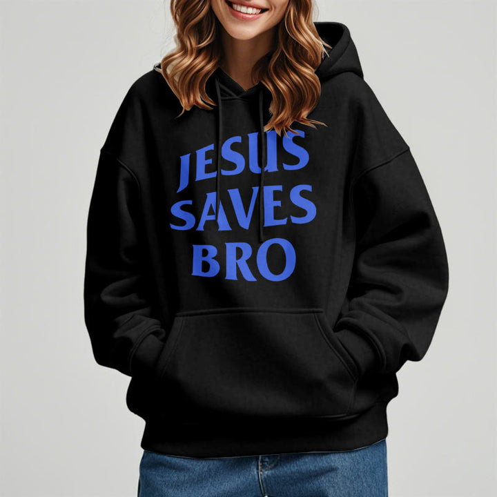 Christianartworkshop Quotation Style Jesus Saves Bro Proud Faith Fleece Lined Polyester Hoodie - image 7