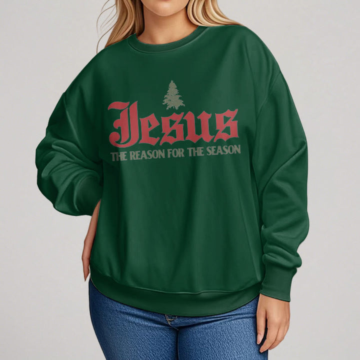 Christianartworkshop Quotation Style Jesus The Reason for the Season Fleece Lined Polyester Sweatshirt - image 13
