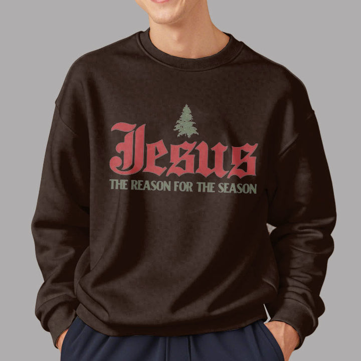 Christianartworkshop Quotation Style Jesus The Reason for the Season Fleece Lined Polyester Sweatshirt - image 11