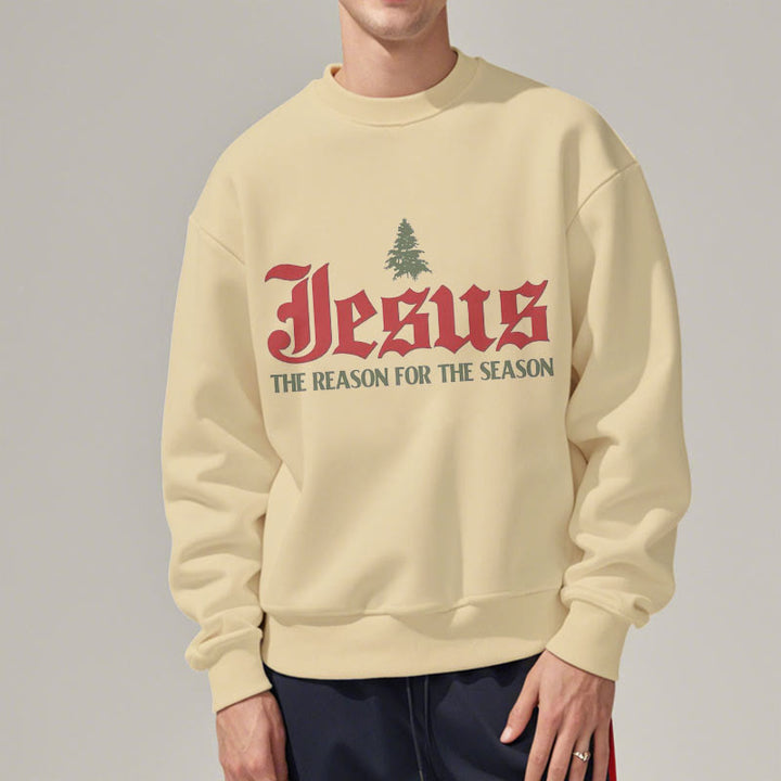 Christianartworkshop Quotation Style Jesus The Reason for the Season Fleece Lined Polyester Sweatshirt - image 4
