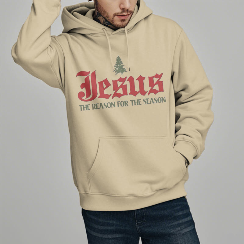 Christianartworkshop Quotation Style Jesus The Reason for the Season Fleece Lined Polyester Hoodie - image 9