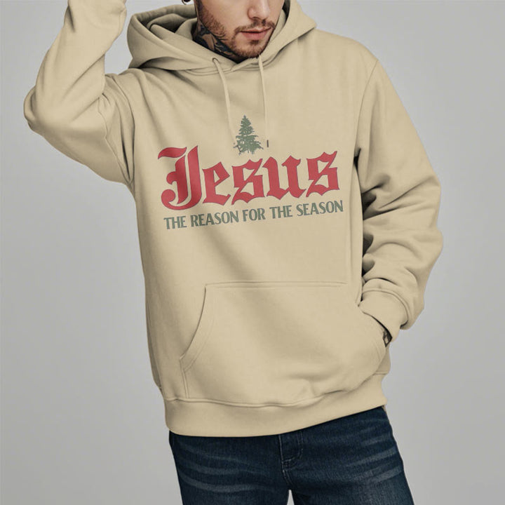 Christianartworkshop Quotation Style Jesus The Reason for the Season Fleece Lined Polyester Hoodie - image 9