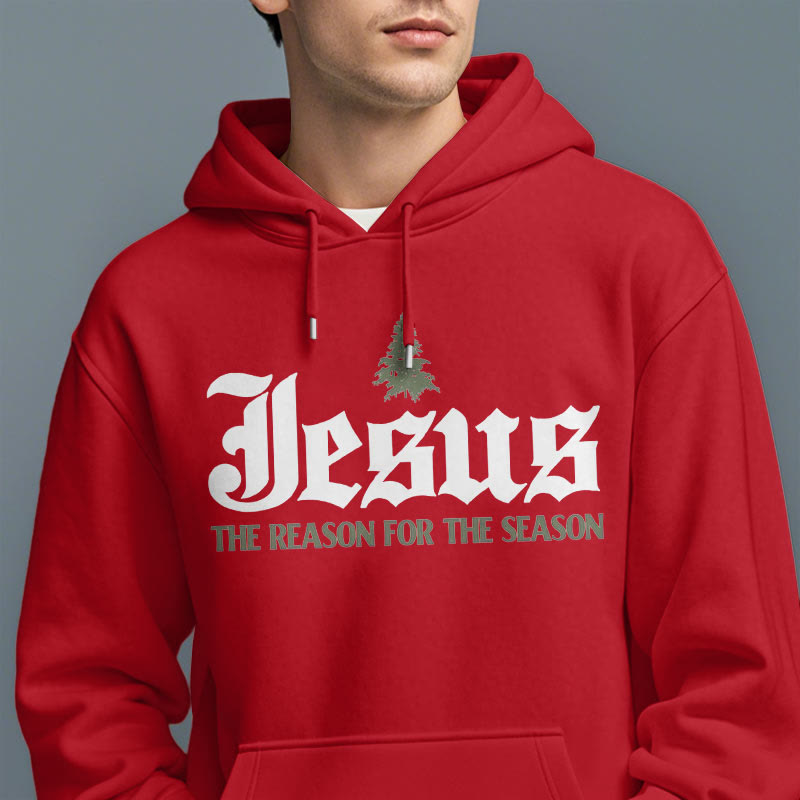Christianartworkshop Quotation Style Jesus The Reason for the Season Fleece Lined Polyester Hoodie - image 19