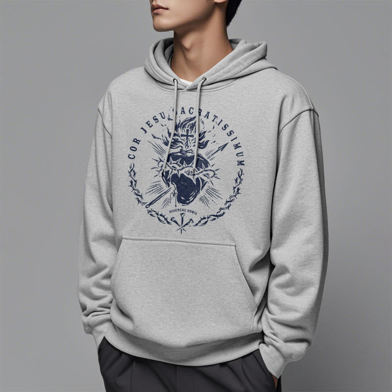 Christianartworkshop Classic Style Sacred Heart of Jesus Fleece Lined Polyester    Hoodie - image 16