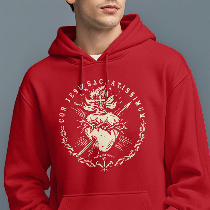 Christianartworkshop Classic Style Sacred Heart of Jesus Fleece Lined Polyester    Hoodie - image 19