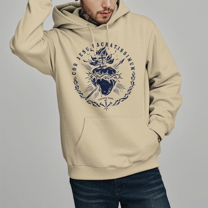 Christianartworkshop Classic Style Sacred Heart of Jesus Fleece Lined Polyester    Hoodie - image 8