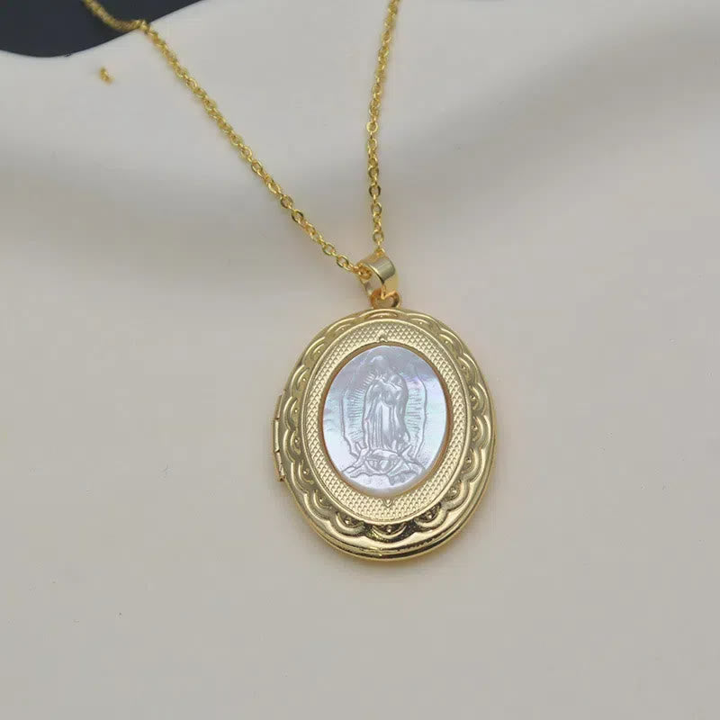 Christianartworkshop Classic Style Our Lady of Guadalupe Locket Pendant Necklace - image 1