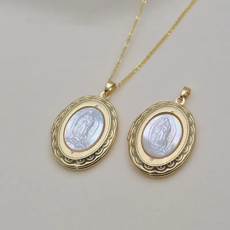 Christianartworkshop Classic Style Our Lady of Guadalupe Locket Pendant Necklace - image 4