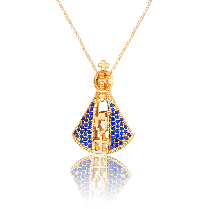 Christianartworkshop Classic Style Nossa Senhora Aparecida Divine Protection Pendant Necklace