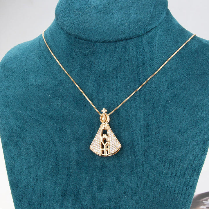 Christianartworkshop Classic Style Nossa Senhora Aparecida Divine Protection Pendant Necklace