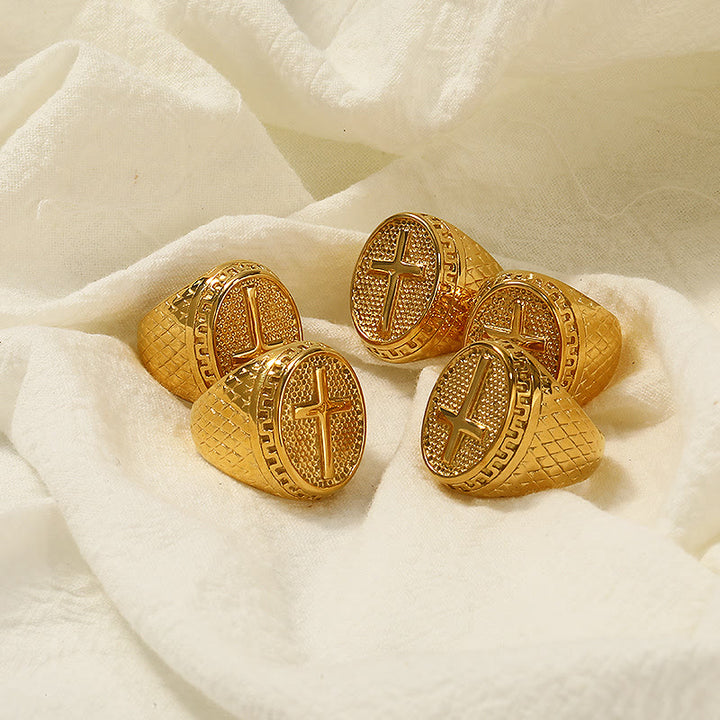 Christianartworkshop Classic Style Unique Cross Devine Faith Ring - image 2