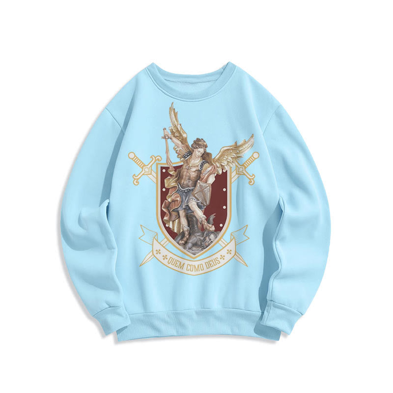 Christianartworkshop Classic Style Saint Michael the Archangel Fleece Lined Polyester Sweatshirt - Blue - 2XL - image 14