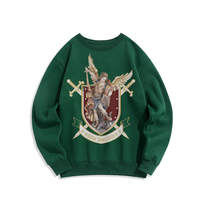 Christianartworkshop Classic Style Saint Michael the Archangel Fleece Lined Polyester Sweatshirt - image 0