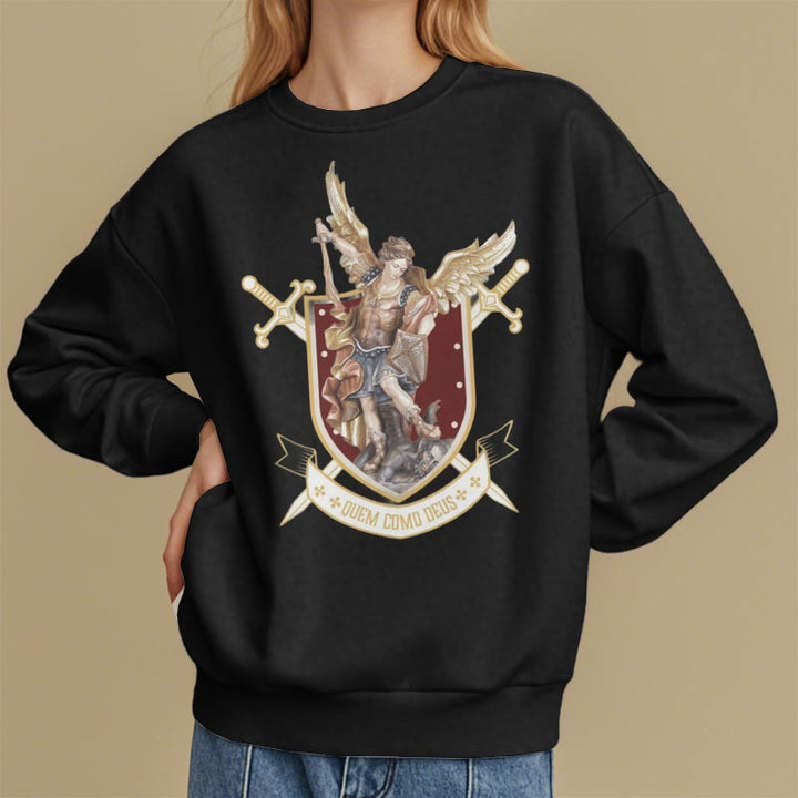 Christianartworkshop Classic Style Saint Michael the Archangel Fleece Lined Polyester Sweatshirt - image 7