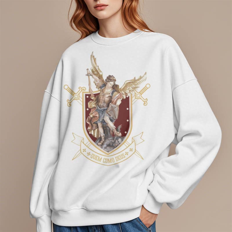 Christianartworkshop Classic Style Saint Michael the Archangel Fleece Lined Polyester Sweatshirt - image 9