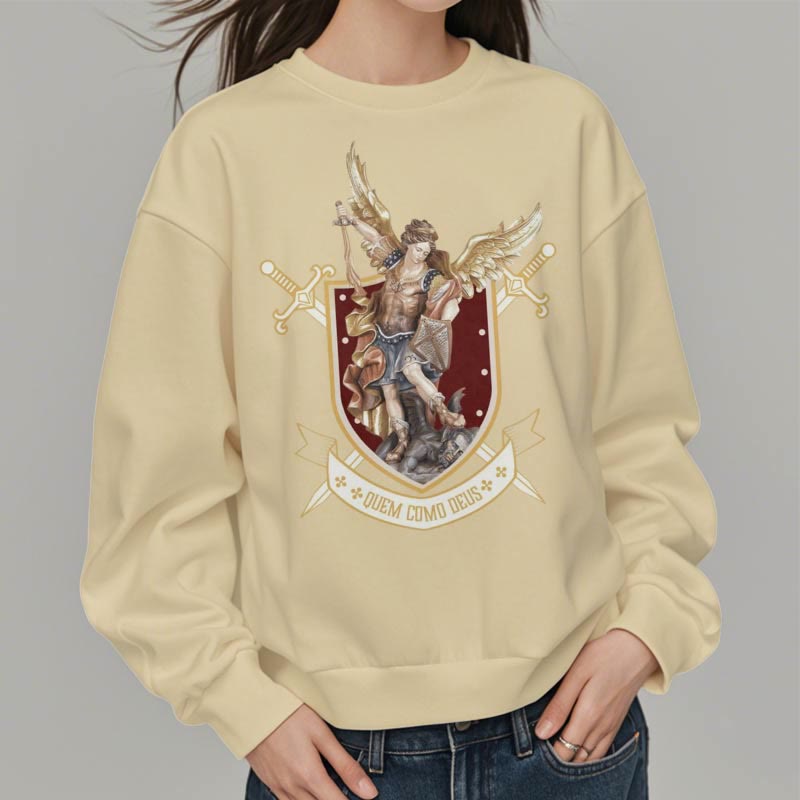Christianartworkshop Classic Style Saint Michael the Archangel Fleece Lined Polyester Sweatshirt - image 11