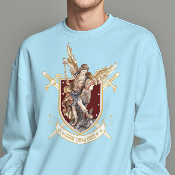 Christianartworkshop Classic Style Saint Michael the Archangel Fleece Lined Polyester Sweatshirt - image 14