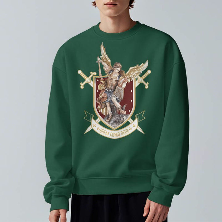 Christianartworkshop Classic Style Saint Michael the Archangel Fleece Lined Polyester Sweatshirt - image 5
