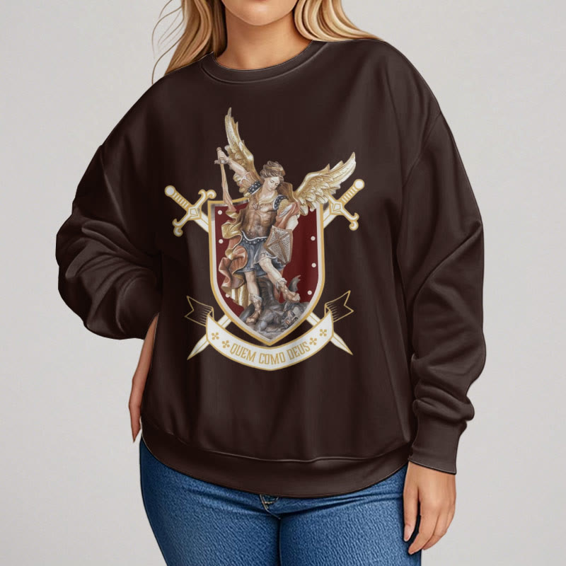 Christianartworkshop Classic Style Saint Michael the Archangel Fleece Lined Polyester Sweatshirt - image 13