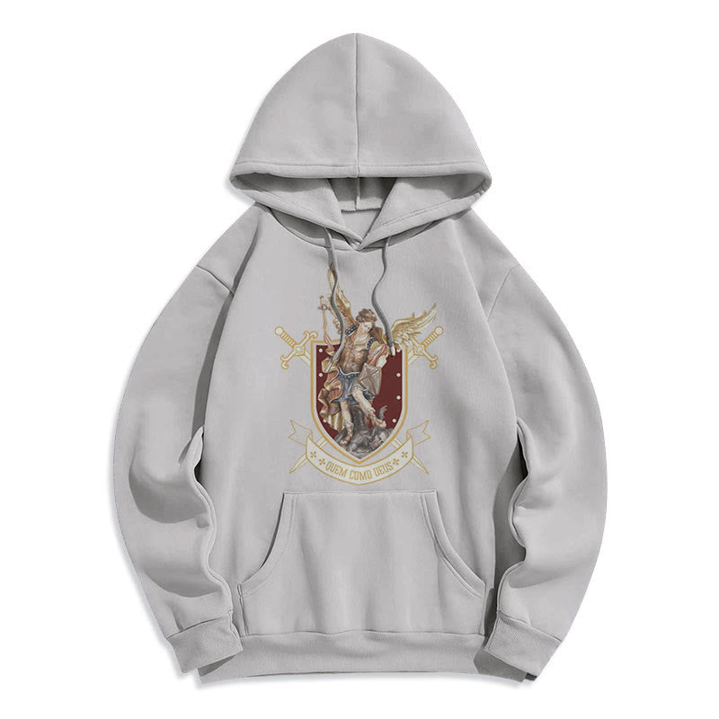 Christianartworkshop Classic Style Saint Michael the Archangel Fleece Lined Polyester Hoodie - image 17