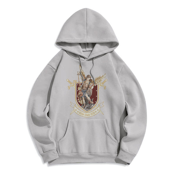Christianartworkshop Classic Style Saint Michael the Archangel Fleece Lined Polyester Hoodie - image 17
