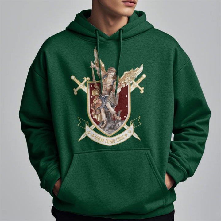 Christianartworkshop Classic Style Saint Michael the Archangel Fleece Lined Polyester Hoodie - image 15