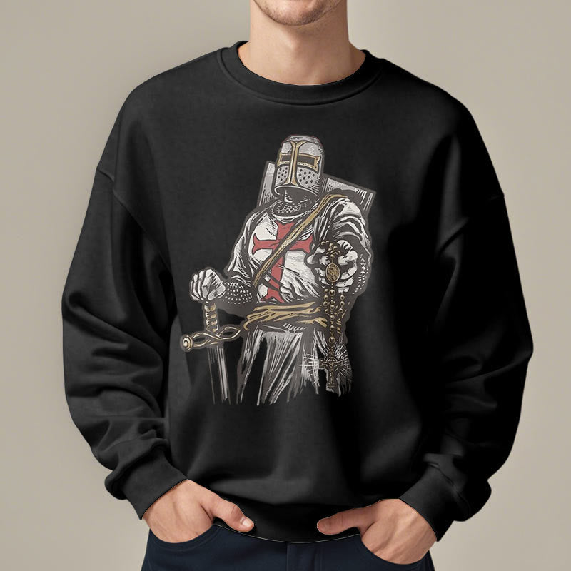 Christianartworkshop Modern Style Crusader's Valor and Faith Fleece Lined Polyester Sweatshirt - image 7
