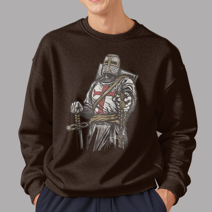Christianartworkshop Modern Style Crusader's Valor and Faith Fleece Lined Polyester Sweatshirt - image 11