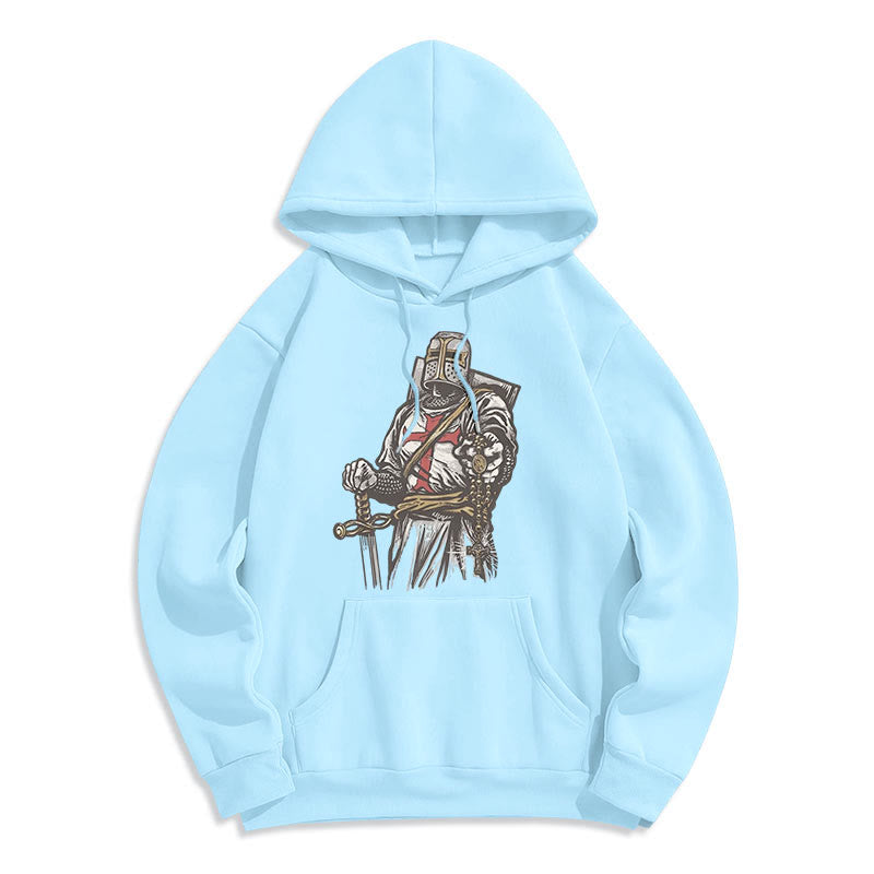 Christianartworkshop Modern Style Crusader's Valor and Faith Fleece Lined Polyester Hoodie - image 13