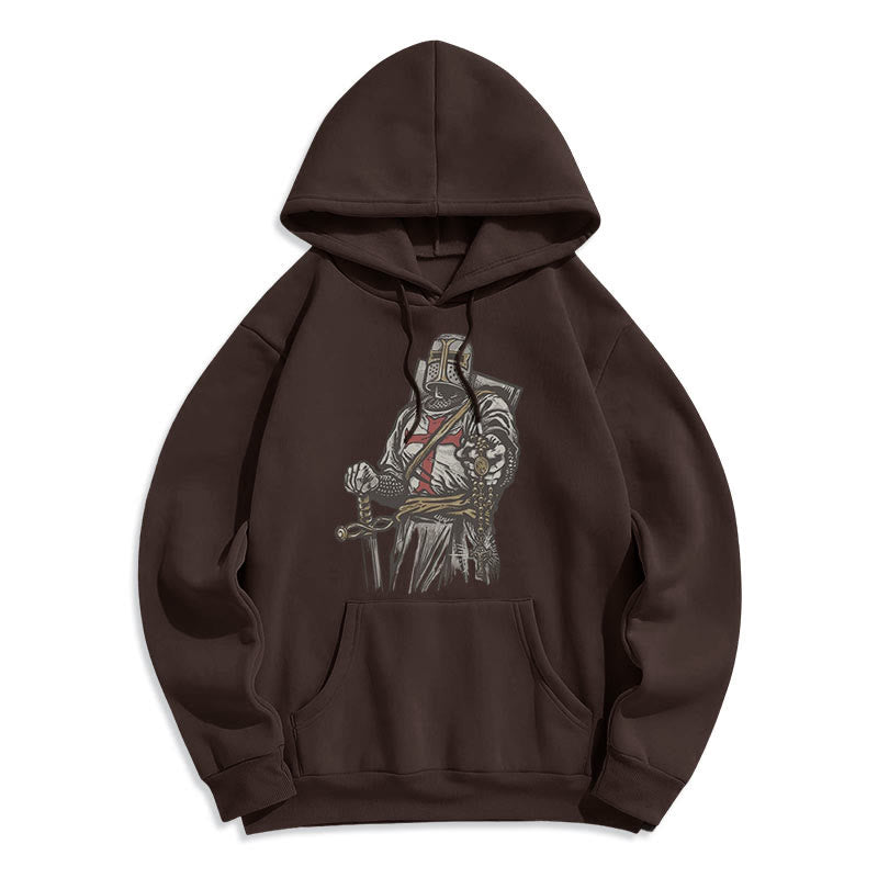 Christianartworkshop Modern Style Crusader's Valor and Faith Fleece Lined Polyester Hoodie - image 9