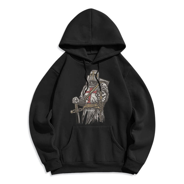 Christianartworkshop Modern Style Crusader's Valor and Faith Fleece Lined Polyester Hoodie - image 5